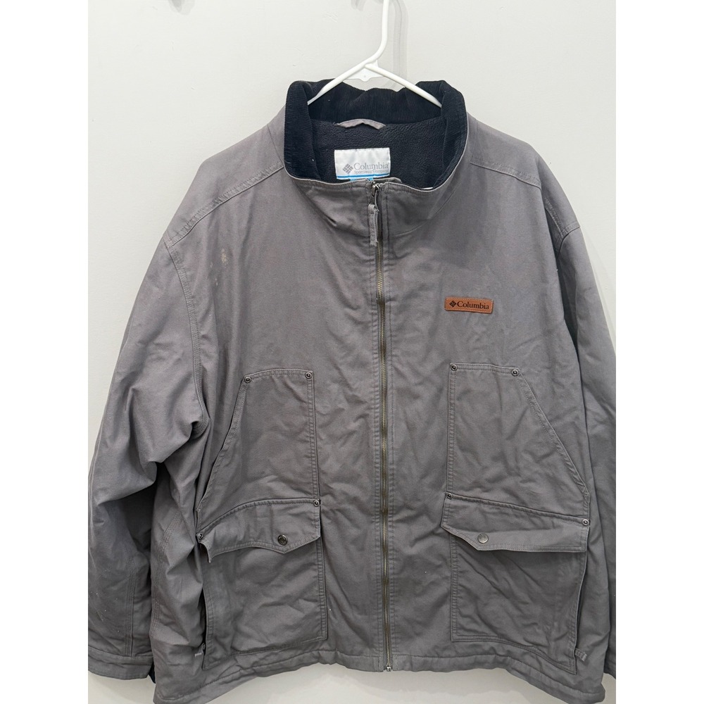 Columbia Loma Vista Jacket Men's 3X Big City Grey Fleece Canvas Insulated Clean